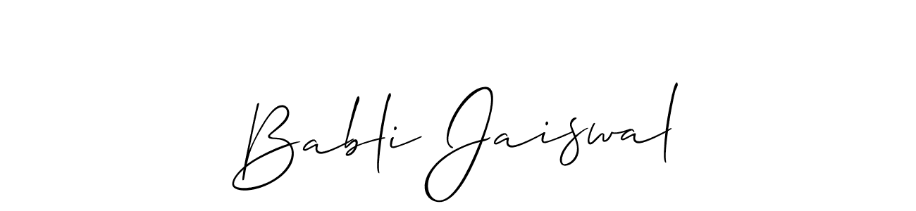 Babli Jaiswal stylish signature style. Best Handwritten Sign (Allison_Script) for my name. Handwritten Signature Collection Ideas for my name Babli Jaiswal. Babli Jaiswal signature style 2 images and pictures png
