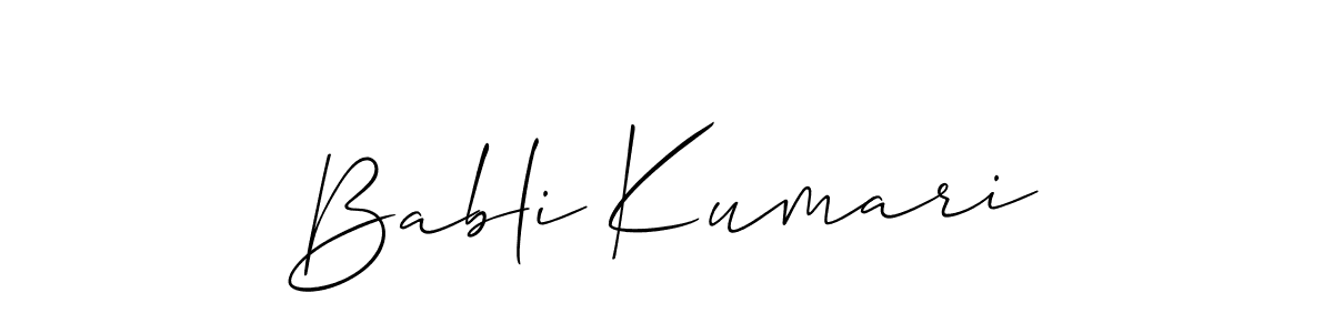 Use a signature maker to create a handwritten signature online. With this signature software, you can design (Allison_Script) your own signature for name Babli Kumari. Babli Kumari signature style 2 images and pictures png