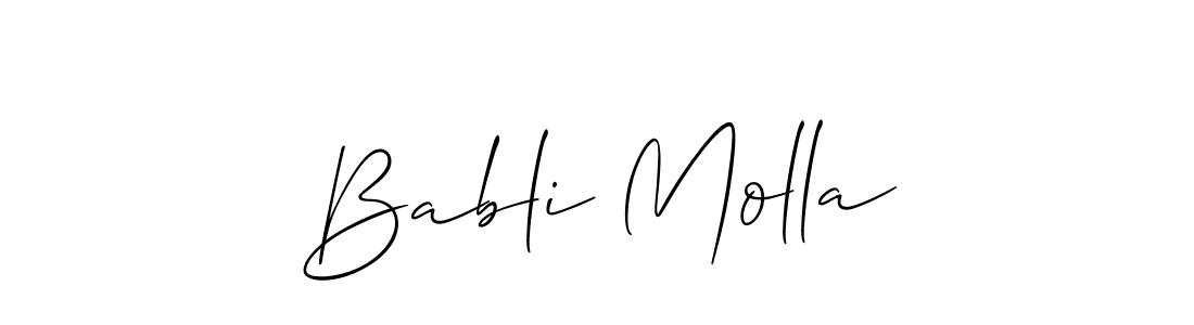 Also You can easily find your signature by using the search form. We will create Babli Molla name handwritten signature images for you free of cost using Allison_Script sign style. Babli Molla signature style 2 images and pictures png
