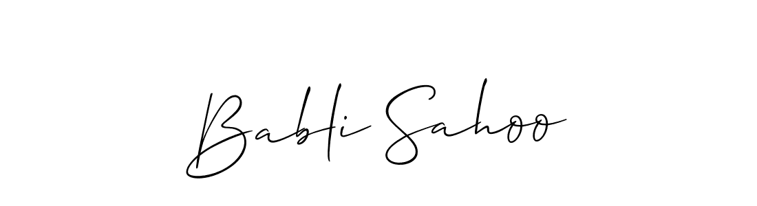 How to make Babli Sahoo signature? Allison_Script is a professional autograph style. Create handwritten signature for Babli Sahoo name. Babli Sahoo signature style 2 images and pictures png