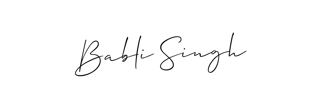 Allison_Script is a professional signature style that is perfect for those who want to add a touch of class to their signature. It is also a great choice for those who want to make their signature more unique. Get Babli Singh name to fancy signature for free. Babli Singh signature style 2 images and pictures png