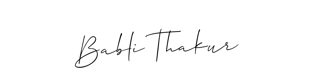 Make a short Babli Thakur signature style. Manage your documents anywhere anytime using Allison_Script. Create and add eSignatures, submit forms, share and send files easily. Babli Thakur signature style 2 images and pictures png