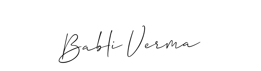 You should practise on your own different ways (Allison_Script) to write your name (Babli Verma) in signature. don't let someone else do it for you. Babli Verma signature style 2 images and pictures png