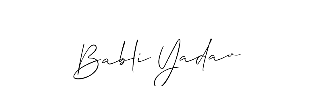 How to Draw Babli Yadav signature style? Allison_Script is a latest design signature styles for name Babli Yadav. Babli Yadav signature style 2 images and pictures png