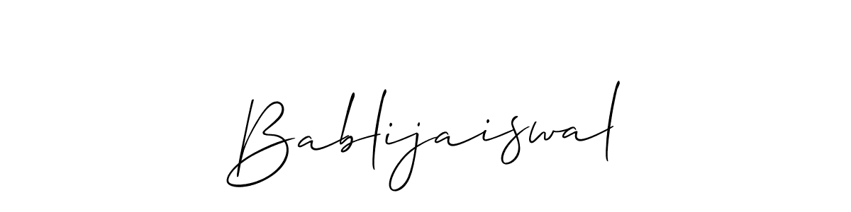 Create a beautiful signature design for name Bablijaiswal. With this signature (Allison_Script) fonts, you can make a handwritten signature for free. Bablijaiswal signature style 2 images and pictures png