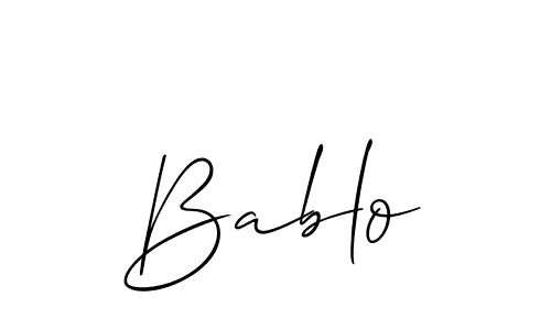 Design your own signature with our free online signature maker. With this signature software, you can create a handwritten (Allison_Script) signature for name Bablo. Bablo signature style 2 images and pictures png