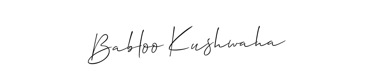 Allison_Script is a professional signature style that is perfect for those who want to add a touch of class to their signature. It is also a great choice for those who want to make their signature more unique. Get Babloo Kushwaha name to fancy signature for free. Babloo Kushwaha signature style 2 images and pictures png