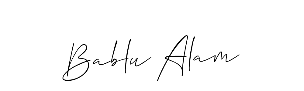 Design your own signature with our free online signature maker. With this signature software, you can create a handwritten (Allison_Script) signature for name Bablu Alam. Bablu Alam signature style 2 images and pictures png