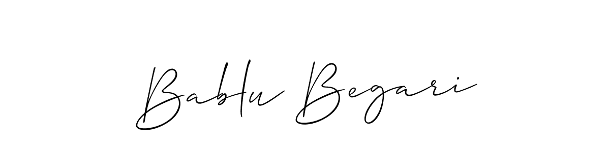 Make a beautiful signature design for name Bablu Begari. With this signature (Allison_Script) style, you can create a handwritten signature for free. Bablu Begari signature style 2 images and pictures png