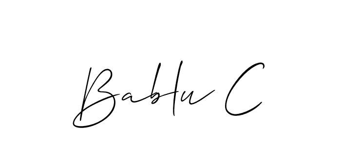 Use a signature maker to create a handwritten signature online. With this signature software, you can design (Allison_Script) your own signature for name Bablu C. Bablu C signature style 2 images and pictures png