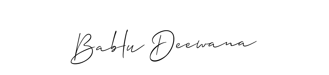 if you are searching for the best signature style for your name Bablu Deewana. so please give up your signature search. here we have designed multiple signature styles  using Allison_Script. Bablu Deewana signature style 2 images and pictures png