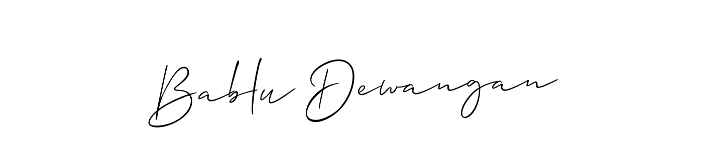 Create a beautiful signature design for name Bablu Dewangan. With this signature (Allison_Script) fonts, you can make a handwritten signature for free. Bablu Dewangan signature style 2 images and pictures png