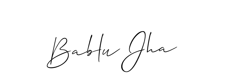 Allison_Script is a professional signature style that is perfect for those who want to add a touch of class to their signature. It is also a great choice for those who want to make their signature more unique. Get Bablu Jha name to fancy signature for free. Bablu Jha signature style 2 images and pictures png