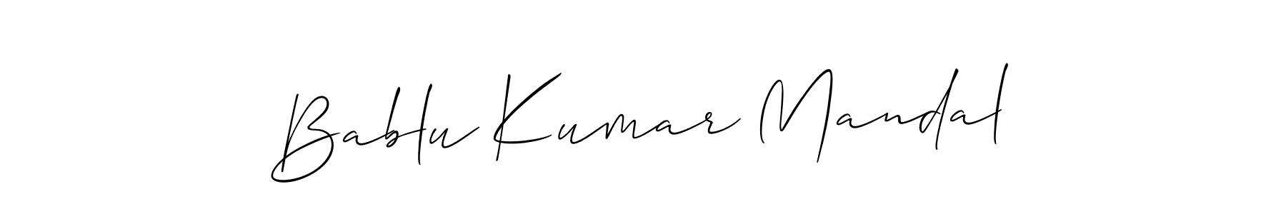 Use a signature maker to create a handwritten signature online. With this signature software, you can design (Allison_Script) your own signature for name Bablu Kumar Mandal. Bablu Kumar Mandal signature style 2 images and pictures png