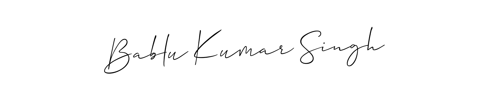 Make a short Bablu Kumar Singh signature style. Manage your documents anywhere anytime using Allison_Script. Create and add eSignatures, submit forms, share and send files easily. Bablu Kumar Singh signature style 2 images and pictures png