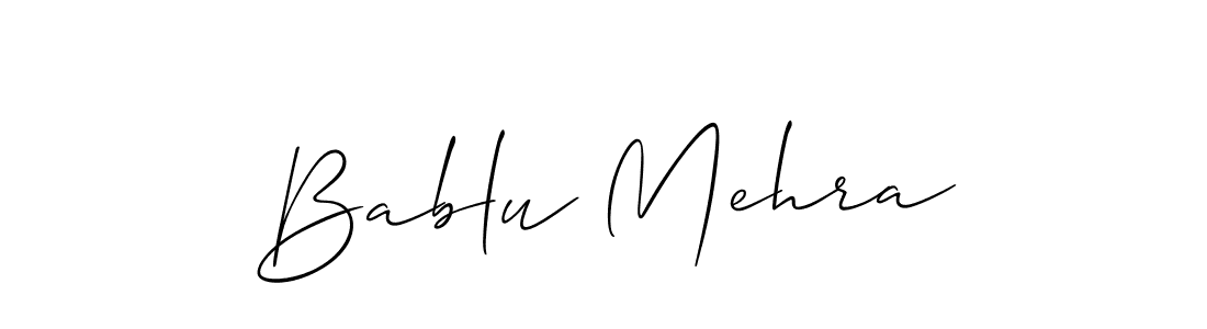 Make a beautiful signature design for name Bablu Mehra. With this signature (Allison_Script) style, you can create a handwritten signature for free. Bablu Mehra signature style 2 images and pictures png