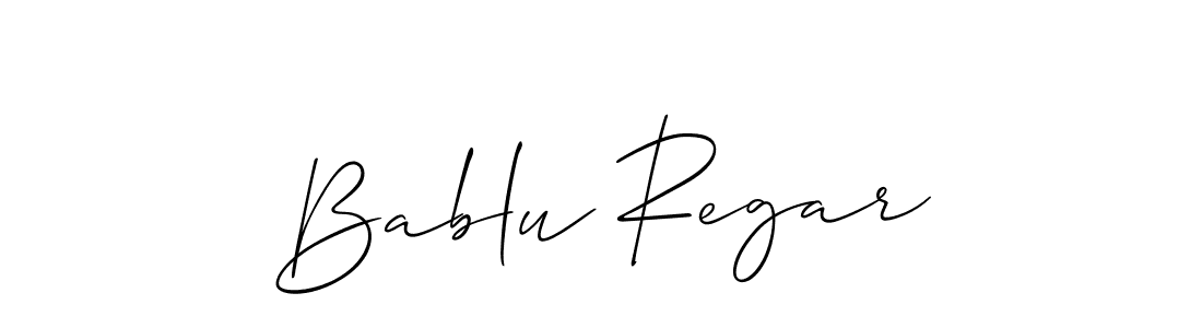 Create a beautiful signature design for name Bablu Regar. With this signature (Allison_Script) fonts, you can make a handwritten signature for free. Bablu Regar signature style 2 images and pictures png