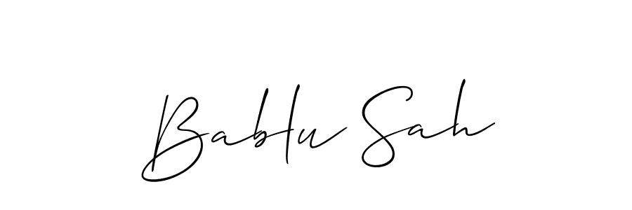 Make a beautiful signature design for name Bablu Sah. With this signature (Allison_Script) style, you can create a handwritten signature for free. Bablu Sah signature style 2 images and pictures png