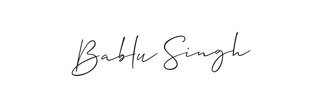 Also we have Bablu Singh name is the best signature style. Create professional handwritten signature collection using Allison_Script autograph style. Bablu Singh signature style 2 images and pictures png