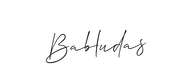 Create a beautiful signature design for name Babludas. With this signature (Allison_Script) fonts, you can make a handwritten signature for free. Babludas signature style 2 images and pictures png