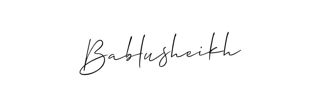 The best way (Allison_Script) to make a short signature is to pick only two or three words in your name. The name Bablusheikh include a total of six letters. For converting this name. Bablusheikh signature style 2 images and pictures png