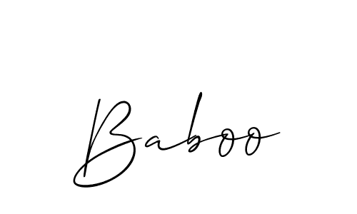 Use a signature maker to create a handwritten signature online. With this signature software, you can design (Allison_Script) your own signature for name Baboo. Baboo signature style 2 images and pictures png