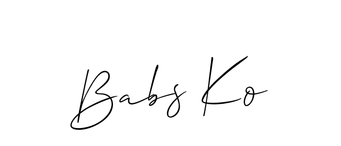 Similarly Allison_Script is the best handwritten signature design. Signature creator online .You can use it as an online autograph creator for name Babs Ko. Babs Ko signature style 2 images and pictures png