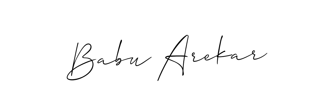 Similarly Allison_Script is the best handwritten signature design. Signature creator online .You can use it as an online autograph creator for name Babu Arekar. Babu Arekar signature style 2 images and pictures png