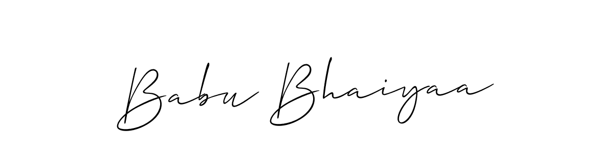 Allison_Script is a professional signature style that is perfect for those who want to add a touch of class to their signature. It is also a great choice for those who want to make their signature more unique. Get Babu Bhaiyaa name to fancy signature for free. Babu Bhaiyaa signature style 2 images and pictures png