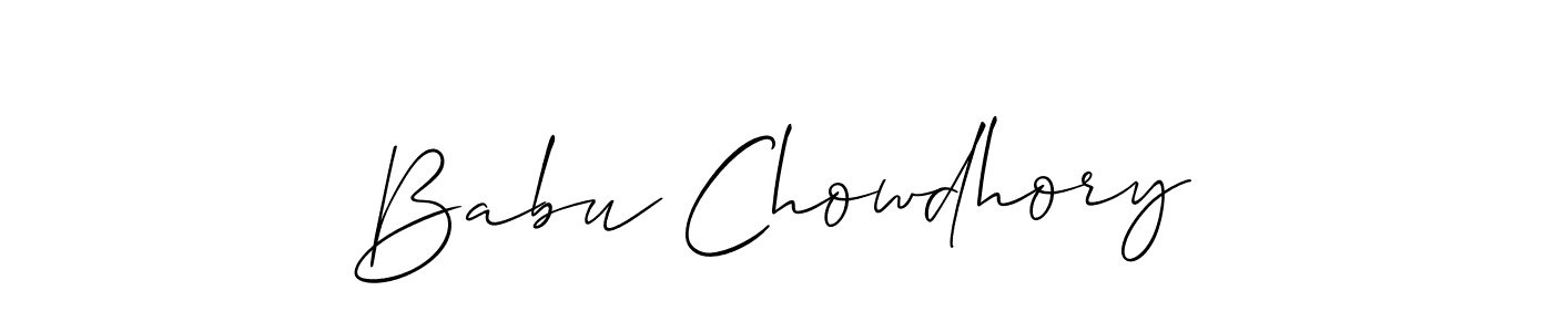 It looks lik you need a new signature style for name Babu Chowdhory. Design unique handwritten (Allison_Script) signature with our free signature maker in just a few clicks. Babu Chowdhory signature style 2 images and pictures png