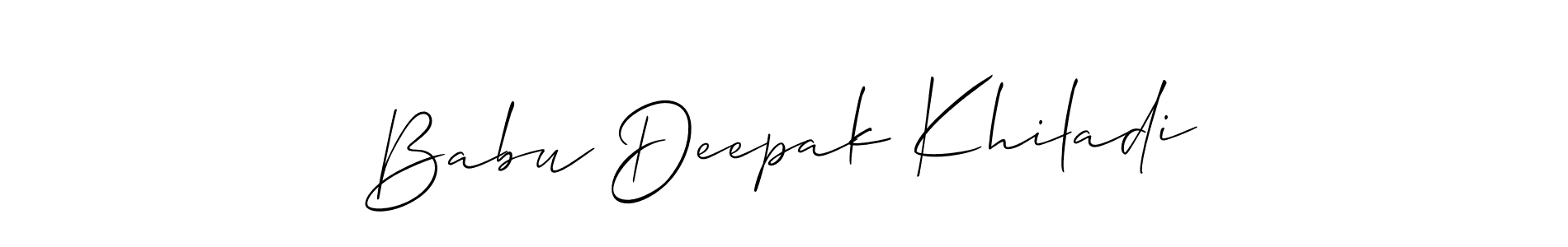 It looks lik you need a new signature style for name Babu Deepak Khiladi. Design unique handwritten (Allison_Script) signature with our free signature maker in just a few clicks. Babu Deepak Khiladi signature style 2 images and pictures png