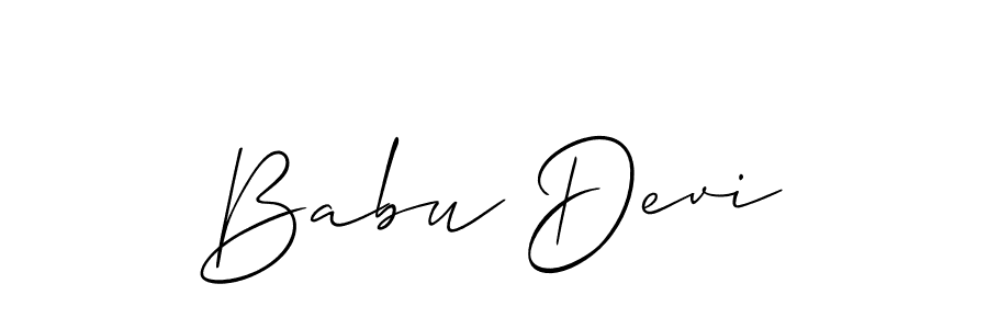 Design your own signature with our free online signature maker. With this signature software, you can create a handwritten (Allison_Script) signature for name Babu Devi. Babu Devi signature style 2 images and pictures png