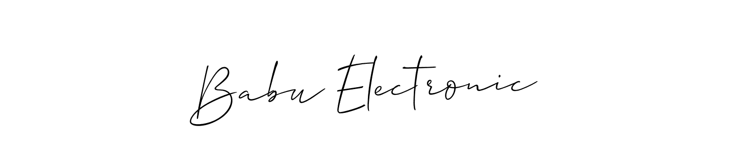 Also we have Babu Electronic name is the best signature style. Create professional handwritten signature collection using Allison_Script autograph style. Babu Electronic signature style 2 images and pictures png