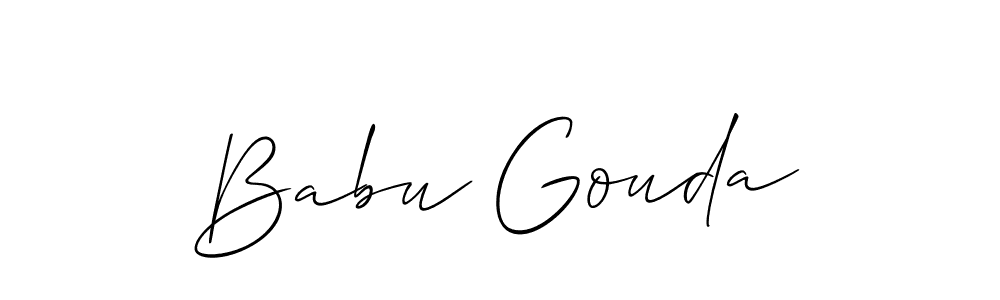 if you are searching for the best signature style for your name Babu Gouda. so please give up your signature search. here we have designed multiple signature styles  using Allison_Script. Babu Gouda signature style 2 images and pictures png