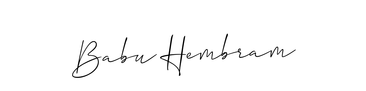 Babu Hembram stylish signature style. Best Handwritten Sign (Allison_Script) for my name. Handwritten Signature Collection Ideas for my name Babu Hembram. Babu Hembram signature style 2 images and pictures png