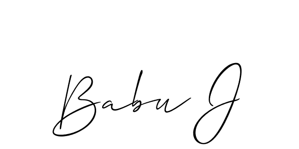 Allison_Script is a professional signature style that is perfect for those who want to add a touch of class to their signature. It is also a great choice for those who want to make their signature more unique. Get Babu J name to fancy signature for free. Babu J signature style 2 images and pictures png