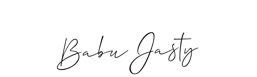 You should practise on your own different ways (Allison_Script) to write your name (Babu Jasty) in signature. don't let someone else do it for you. Babu Jasty signature style 2 images and pictures png