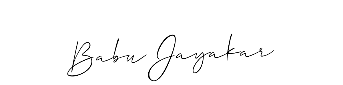 Also we have Babu Jayakar name is the best signature style. Create professional handwritten signature collection using Allison_Script autograph style. Babu Jayakar signature style 2 images and pictures png
