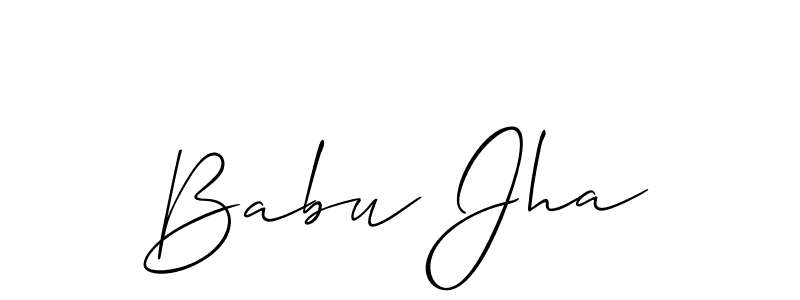 The best way (Allison_Script) to make a short signature is to pick only two or three words in your name. The name Babu Jha include a total of six letters. For converting this name. Babu Jha signature style 2 images and pictures png