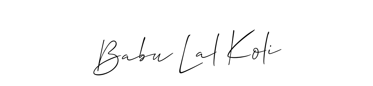 Create a beautiful signature design for name Babu Lal Koli. With this signature (Allison_Script) fonts, you can make a handwritten signature for free. Babu Lal Koli signature style 2 images and pictures png