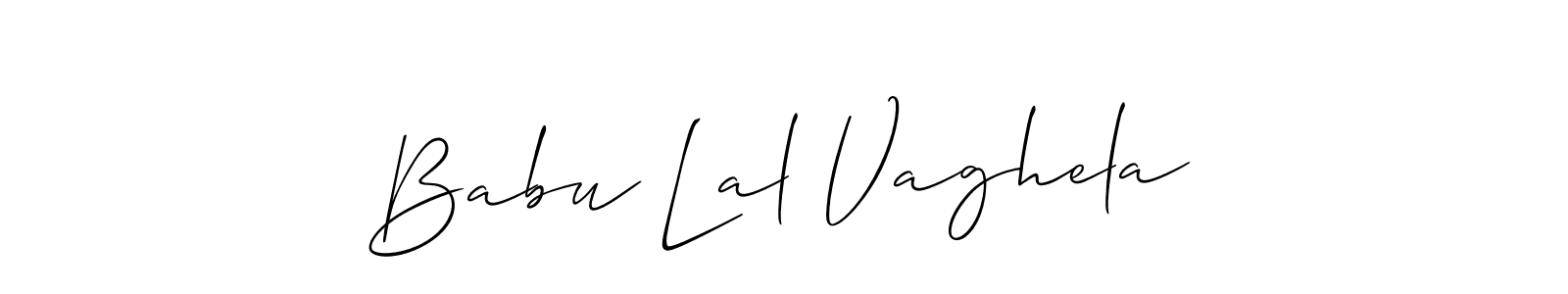 The best way (Allison_Script) to make a short signature is to pick only two or three words in your name. The name Babu Lal Vaghela include a total of six letters. For converting this name. Babu Lal Vaghela signature style 2 images and pictures png