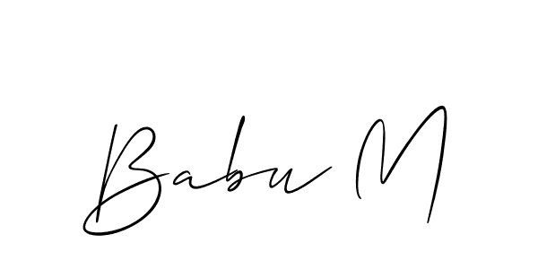 Also we have Babu M name is the best signature style. Create professional handwritten signature collection using Allison_Script autograph style. Babu M signature style 2 images and pictures png