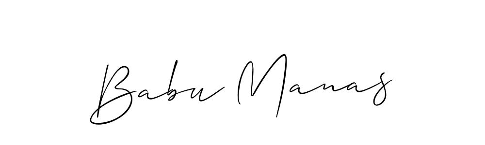 You should practise on your own different ways (Allison_Script) to write your name (Babu Manas) in signature. don't let someone else do it for you. Babu Manas signature style 2 images and pictures png