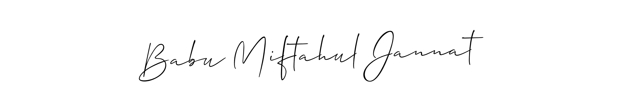 You should practise on your own different ways (Allison_Script) to write your name (Babu Miftahul Jannat) in signature. don't let someone else do it for you. Babu Miftahul Jannat signature style 2 images and pictures png