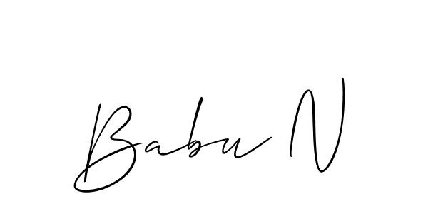 Babu N stylish signature style. Best Handwritten Sign (Allison_Script) for my name. Handwritten Signature Collection Ideas for my name Babu N. Babu N signature style 2 images and pictures png