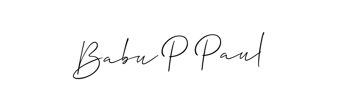 Babu P Paul stylish signature style. Best Handwritten Sign (Allison_Script) for my name. Handwritten Signature Collection Ideas for my name Babu P Paul. Babu P Paul signature style 2 images and pictures png