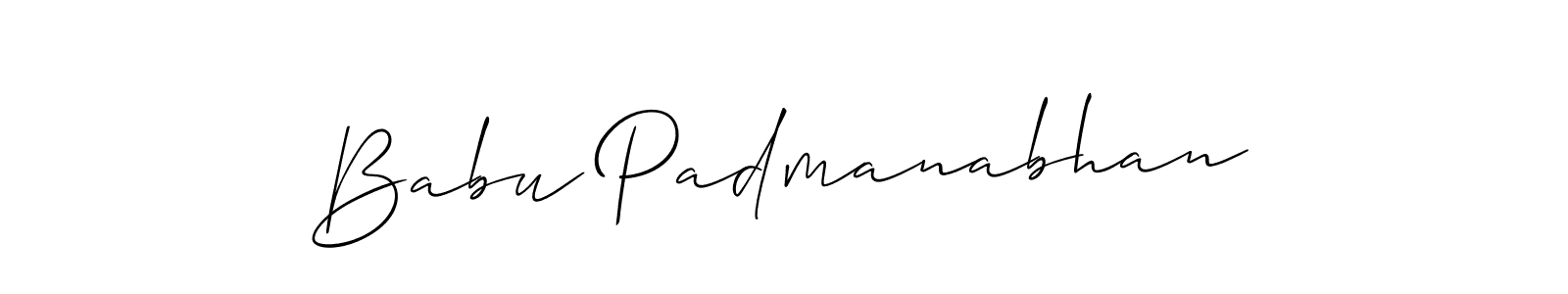 How to make Babu Padmanabhan name signature. Use Allison_Script style for creating short signs online. This is the latest handwritten sign. Babu Padmanabhan signature style 2 images and pictures png