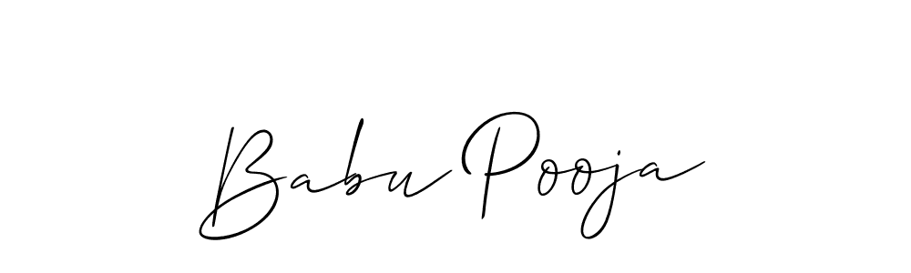 Babu Pooja stylish signature style. Best Handwritten Sign (Allison_Script) for my name. Handwritten Signature Collection Ideas for my name Babu Pooja. Babu Pooja signature style 2 images and pictures png