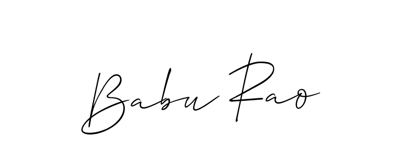 Use a signature maker to create a handwritten signature online. With this signature software, you can design (Allison_Script) your own signature for name Babu Rao. Babu Rao signature style 2 images and pictures png