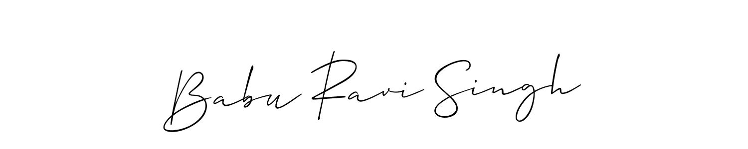 Use a signature maker to create a handwritten signature online. With this signature software, you can design (Allison_Script) your own signature for name Babu Ravi Singh. Babu Ravi Singh signature style 2 images and pictures png